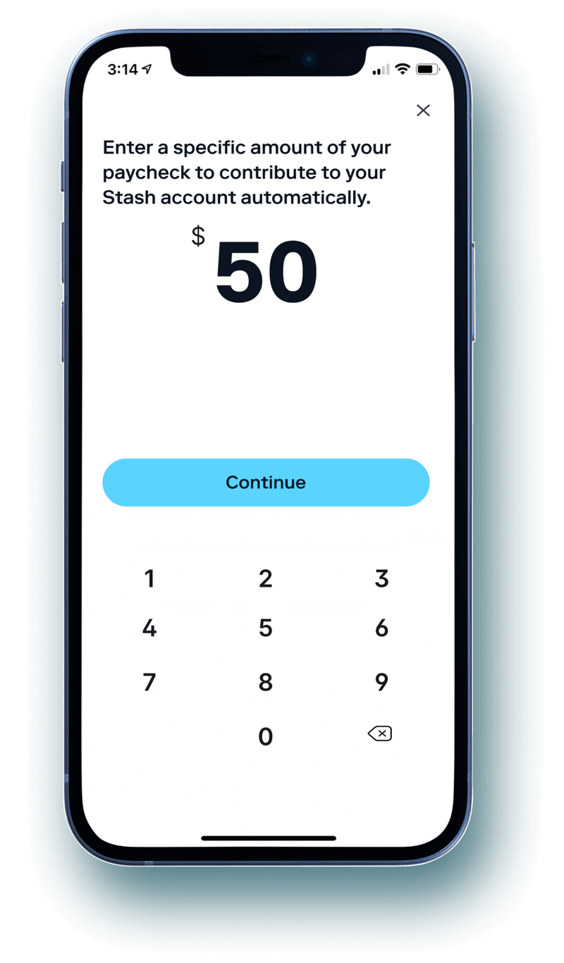 Screen setting up automatic contributions