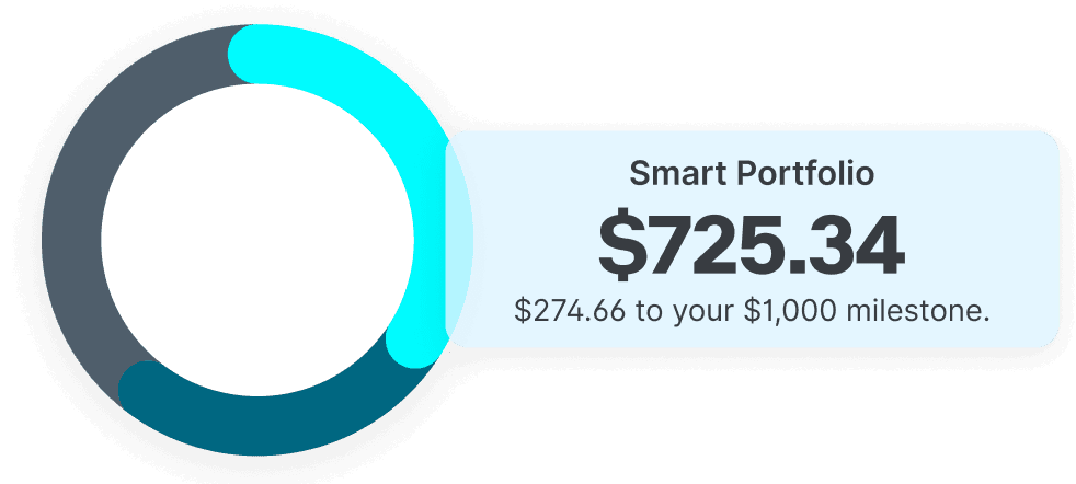 Illustration of a $725.34 balance in a Stash Smart Portfolio.