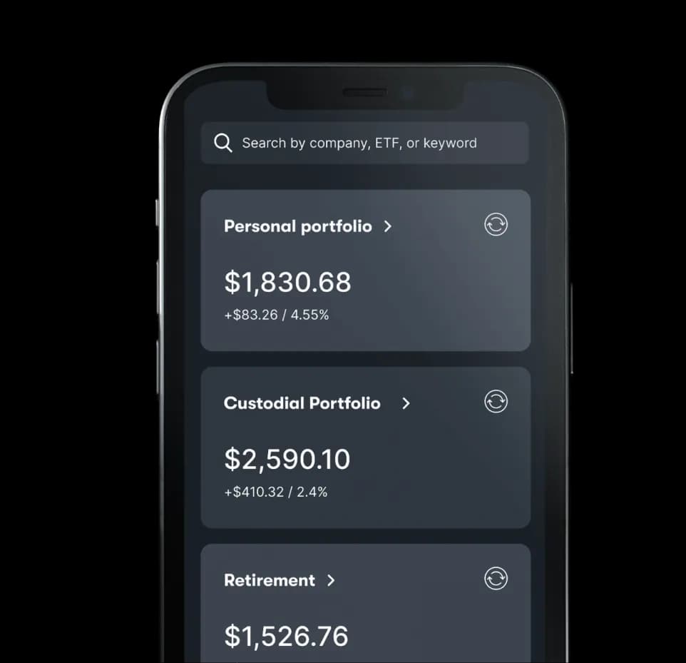 List of different investment account types on Stash.