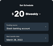 Automated investment schedule set to $20 Biweekly.