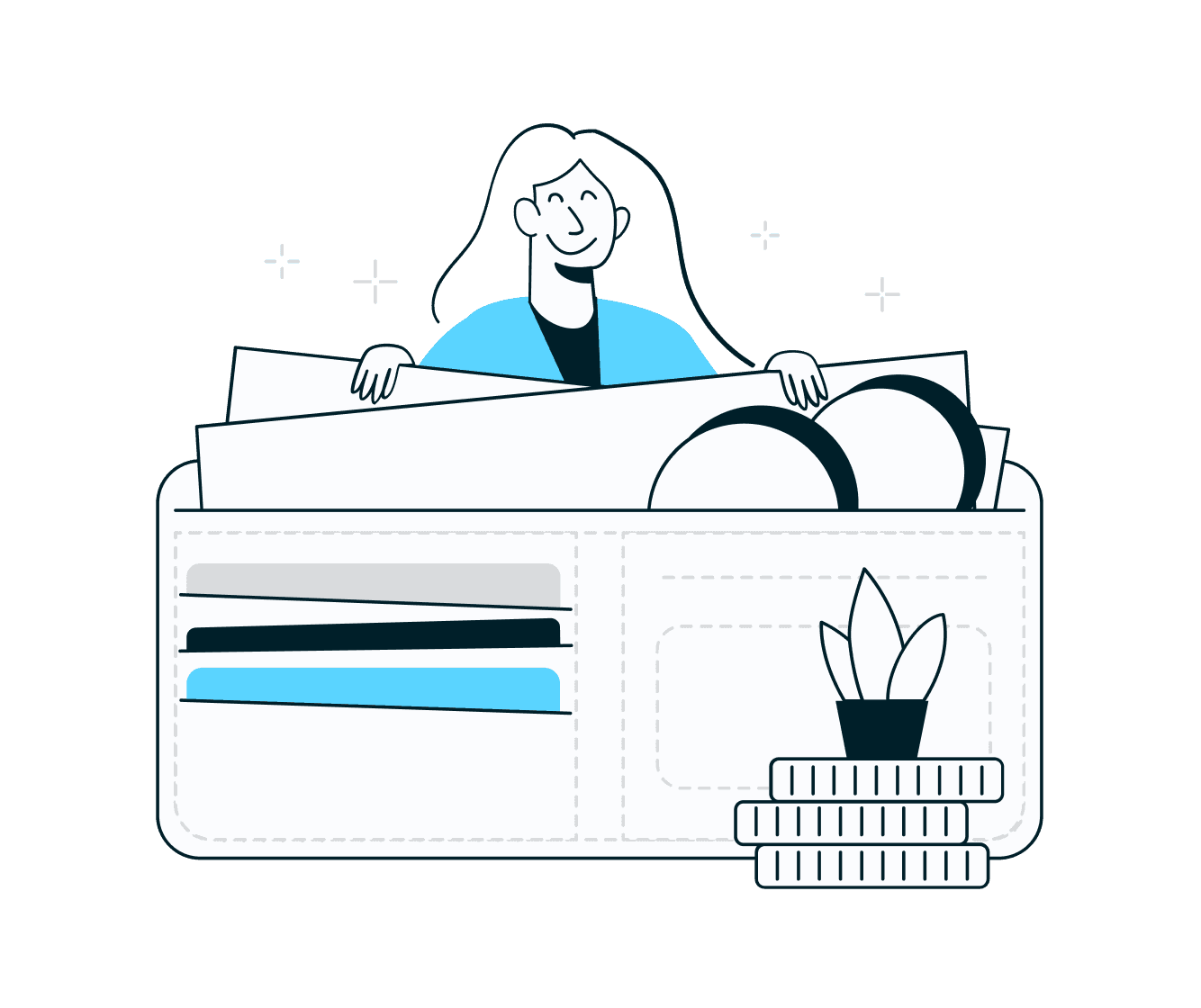 Feature Highlight: Smart Portfolio. Person with wallet