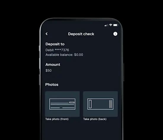 Mobile check deposit feature.