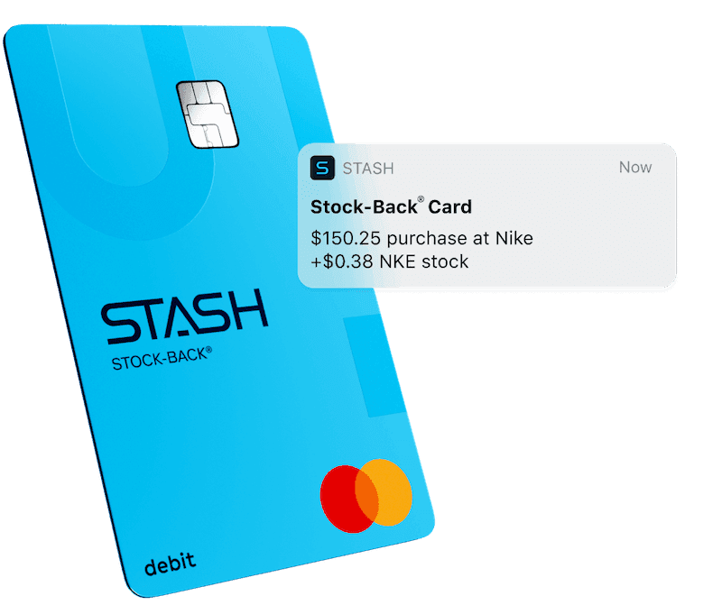 Mobile banking app and stock back card.