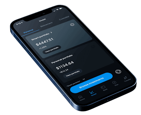 Stash mobile app showing brokerage account balance.