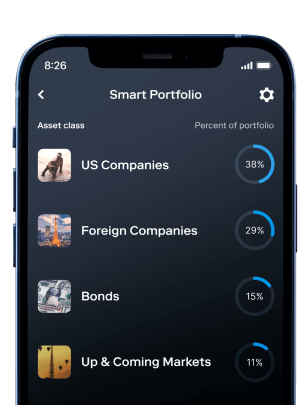 List of ETF categories on Stash smart portfolio.