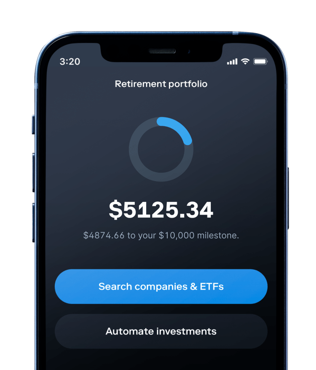 Mobile phone app for managing an individual retirement account.