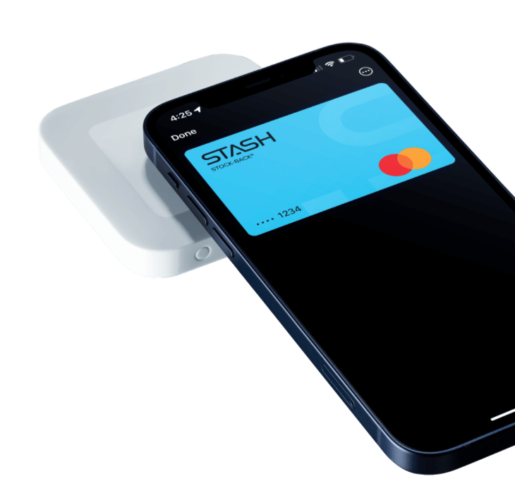 Stock back debit card in digital wallet