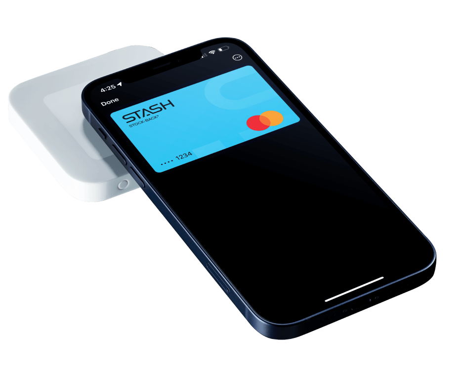 Stock back debit card in digital wallet