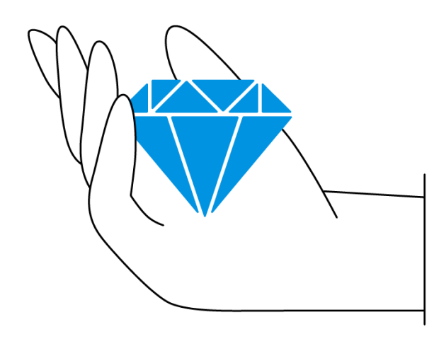 hand holding diamond